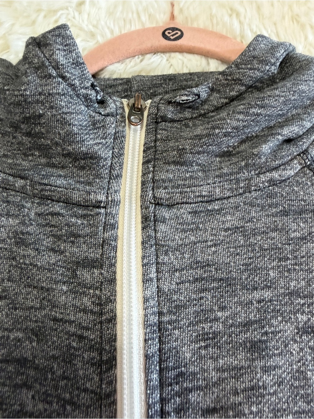 AEO American Eagle Womens Full Zip Hoodie Size S Grey 3/4 Sleeves Y2K Style READ - Picture 4 of 6